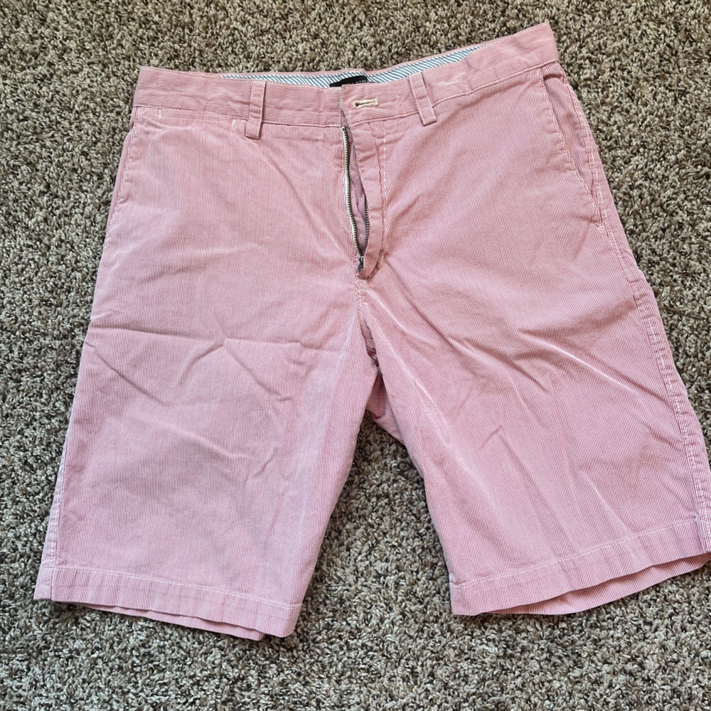 Banana Republic Mens Shorts Red White Stripe Size 32